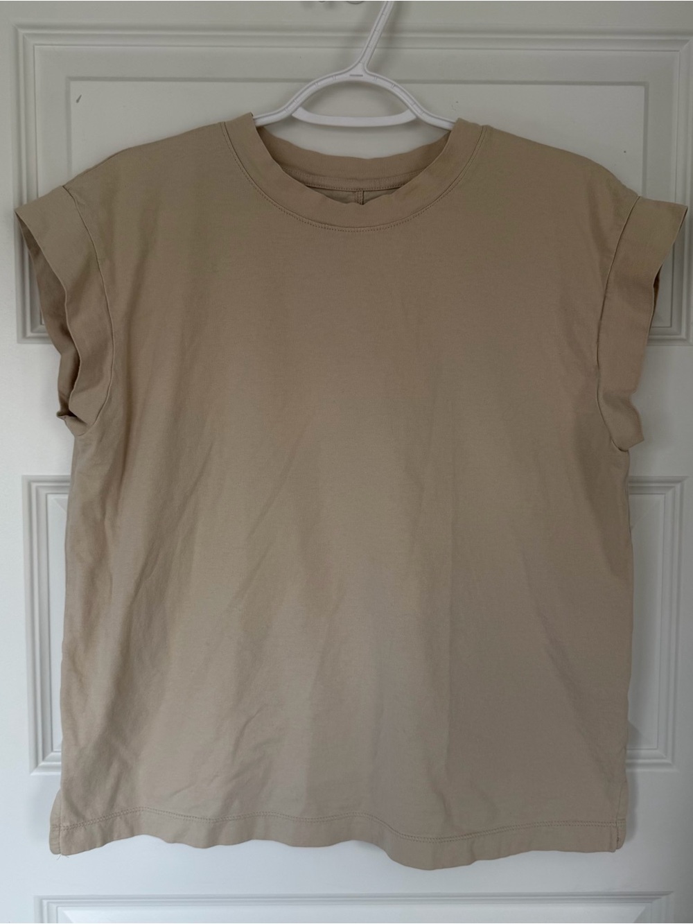A new day. Beige Relaxed Crewneck Tee